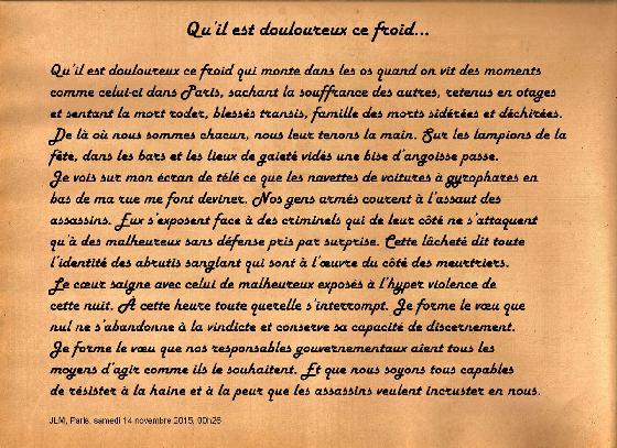 Qu'il est douloureux ce froid...