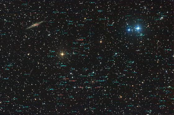La galaxie de Caroline & Abell 347 (annotée)