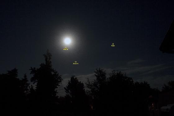 Rapprochement Lune, Saturne, Mars et Antarès (2)