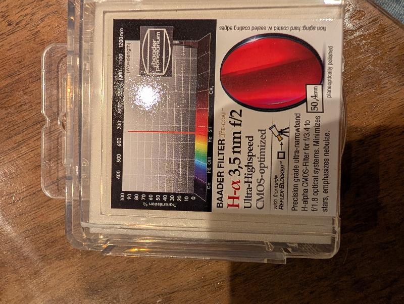 Filtre h-alpha 3,5nm baader f/2 ultra highspeed en M48.