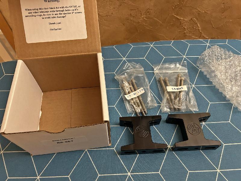 Riser 63mm de hauteur pour vis M6 ou ¼, 100g seulement