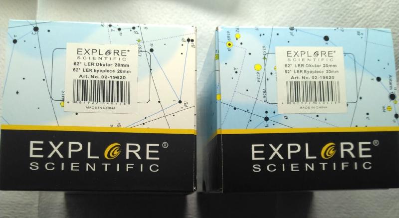 Paire de 20mm Ar EXPLORE SCIENTIFIC 62° LER-1