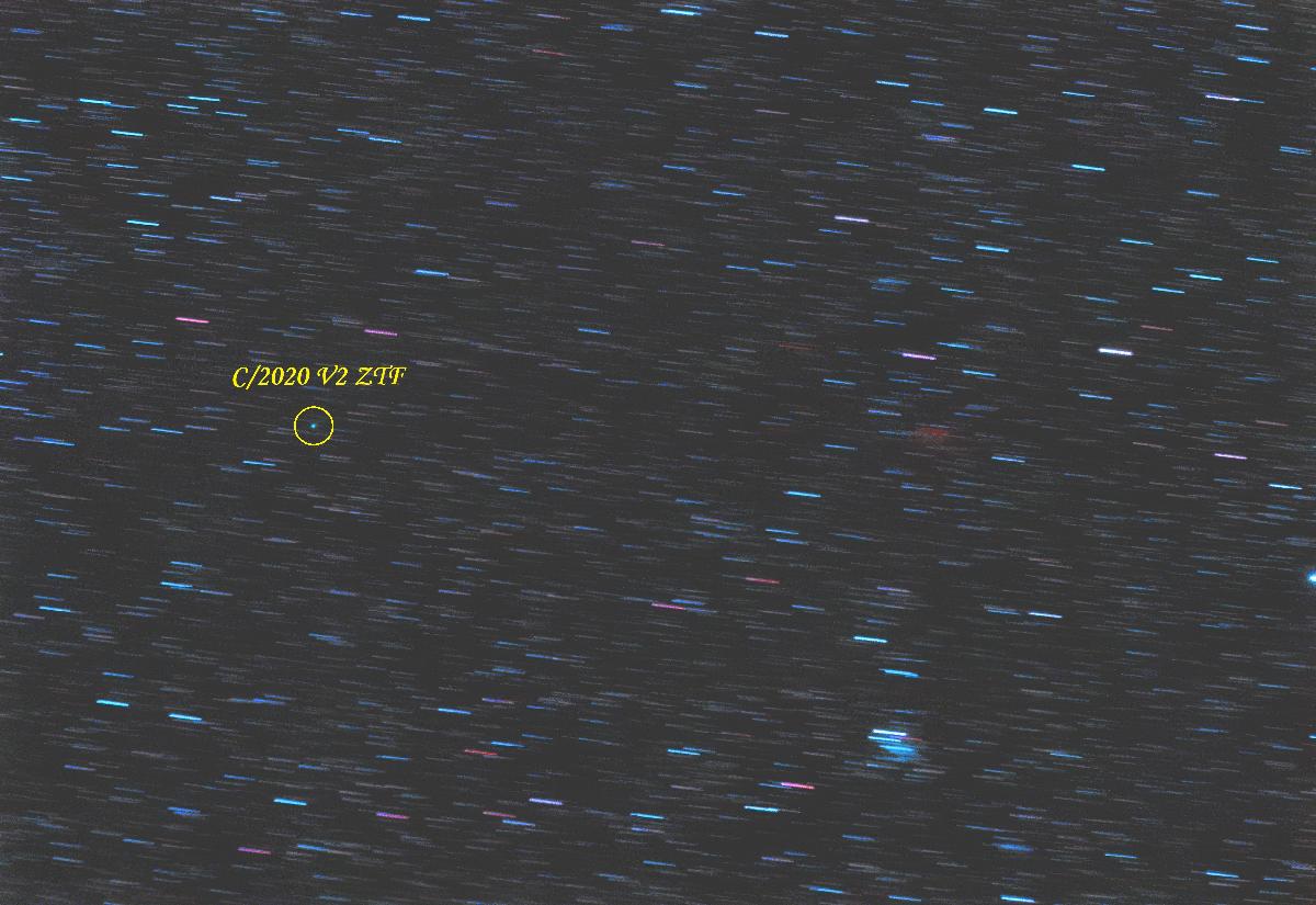 Comète C/2020 V2 ZTF (comète) annotée