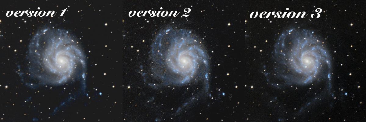 Comparaison M101 v1/v2/v3