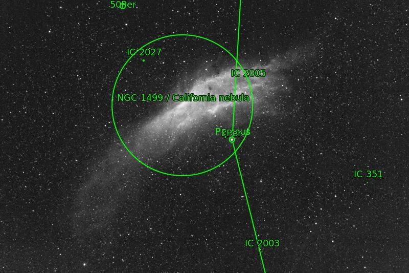 NGC1499 Nebuleuse de la Californie Ha Canon 600D Debayerise Ha 12nm 5min x14
