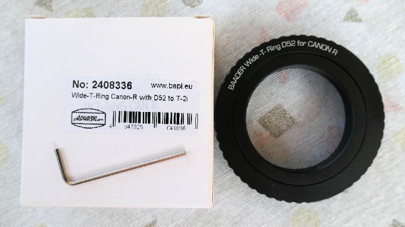 Bague T2 Baader pour hybride photo Canon R réf 2408336 Bague T2 Baader pour hybride photo Canon R réf 2408336
