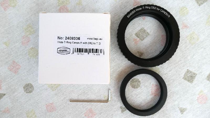 Bague T2 Baader pour hybride photo Canon R réf 2408336 Bague T2 Baader pour hybride photo Canon R réf 2408336
