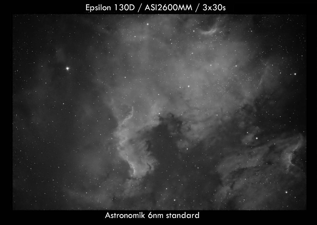 NGC7000 filtre Ha 6nm standard Astronomik