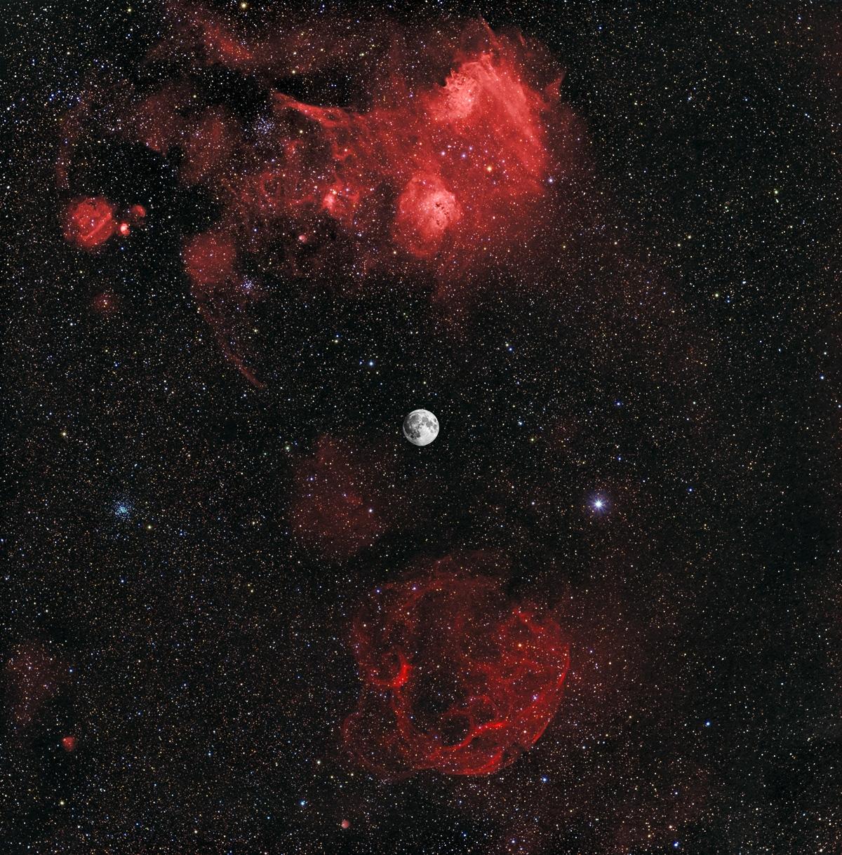 ic405 simeis 147 + moon ic405 simeis 147 + moon