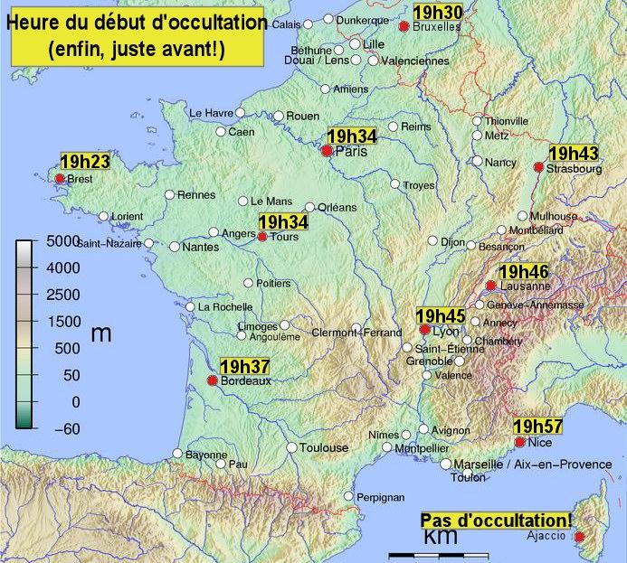 Carte occultation Pluton par la Lune du 12 nov 18