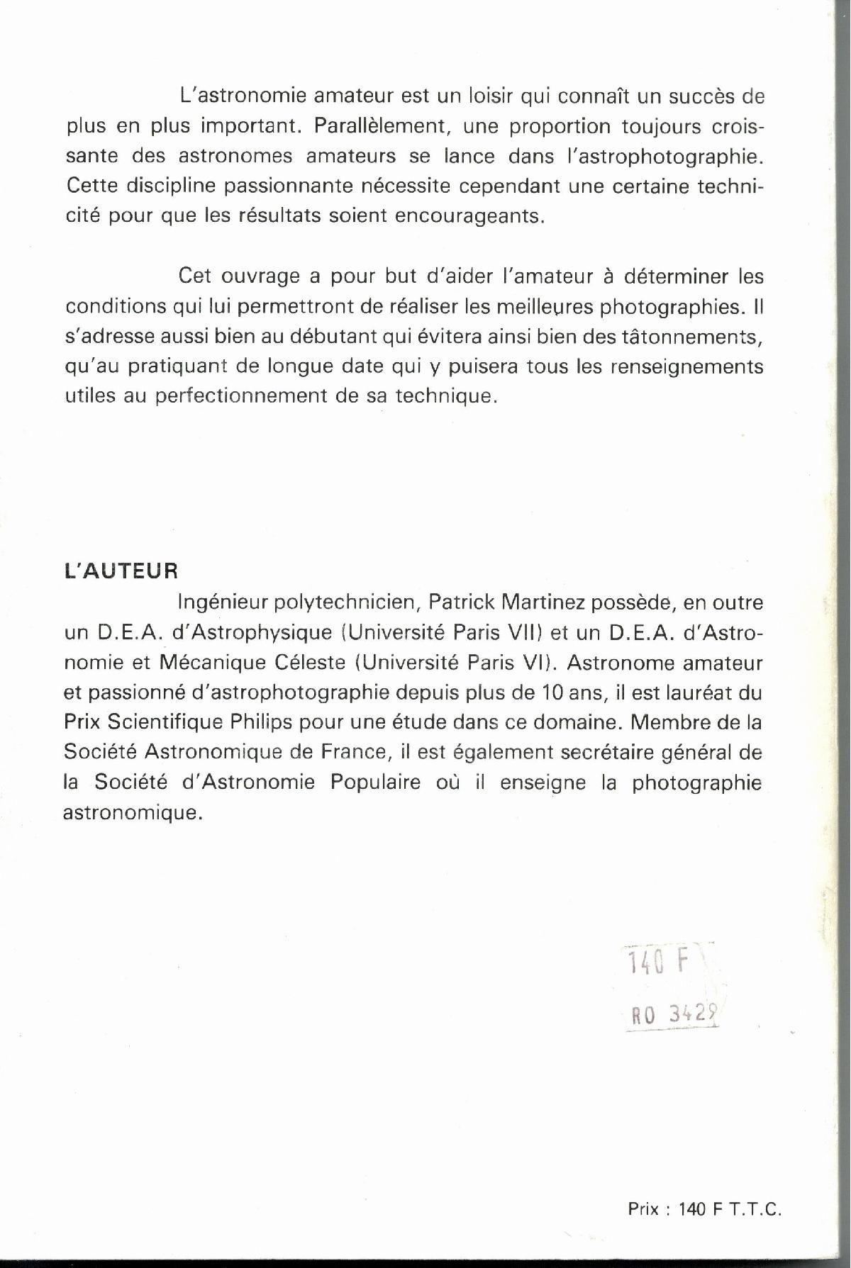 ASTROPHOTOGRAPHIE livre bon état ASTROPHOTOGRAPHIE livre bon état