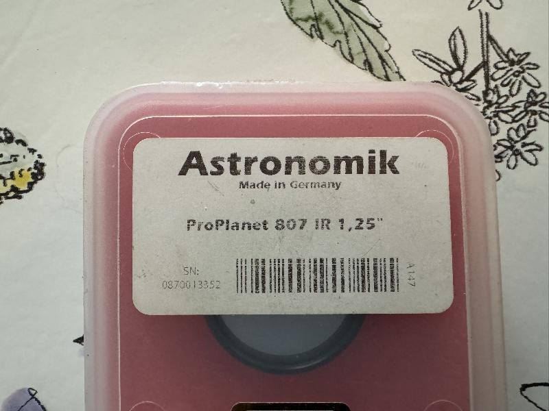 Filtre ASTRONOMIK Pro-Planet 807 Ir Filtre ASTRONOMIK Pro-Planet 807 Ir