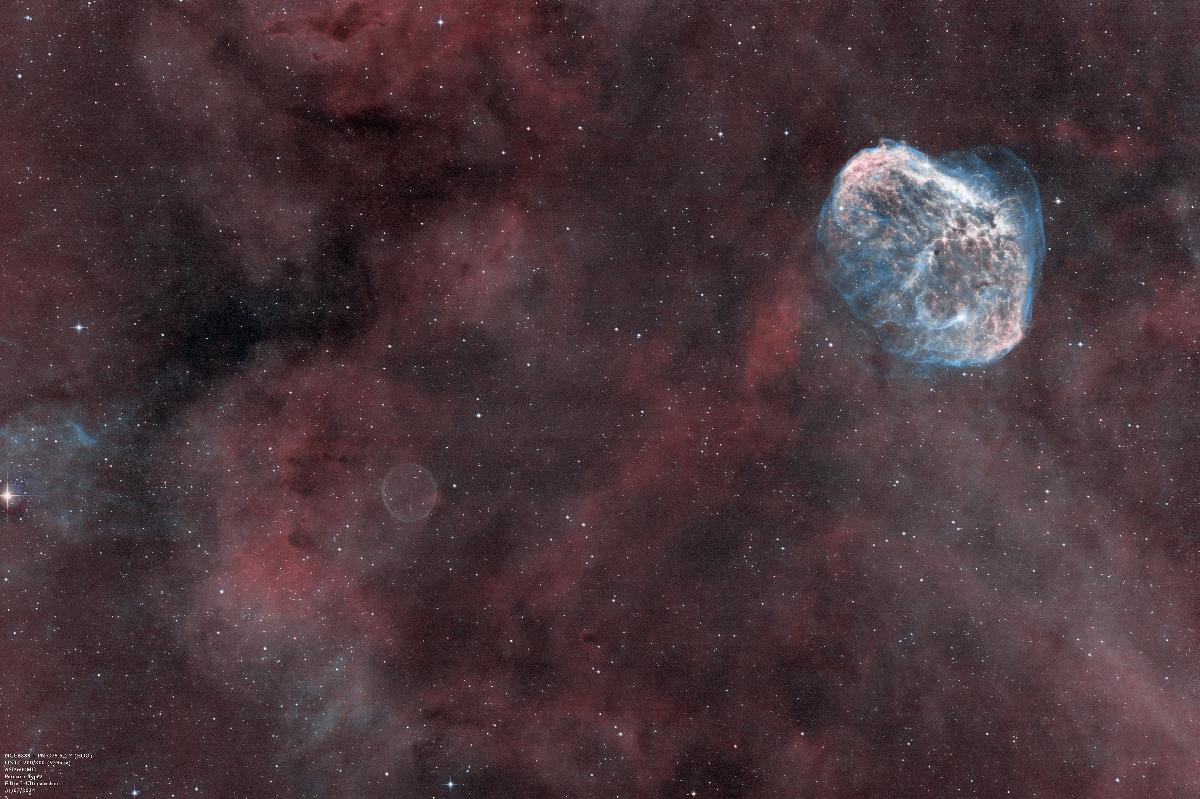 NGC6888 + PN G75.5 1.7 (bulle de savon) - HOO NGC6888 + PN G75.5 1.7 (bulle de savon) - HOO