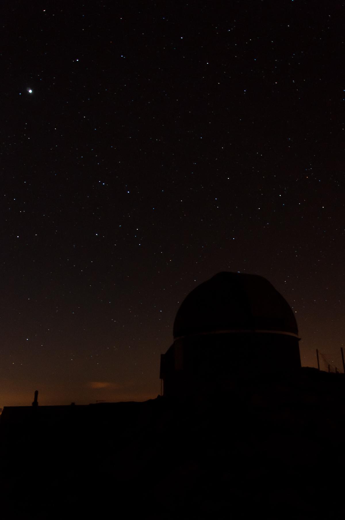 At night