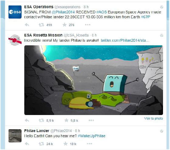 Philae's wake up