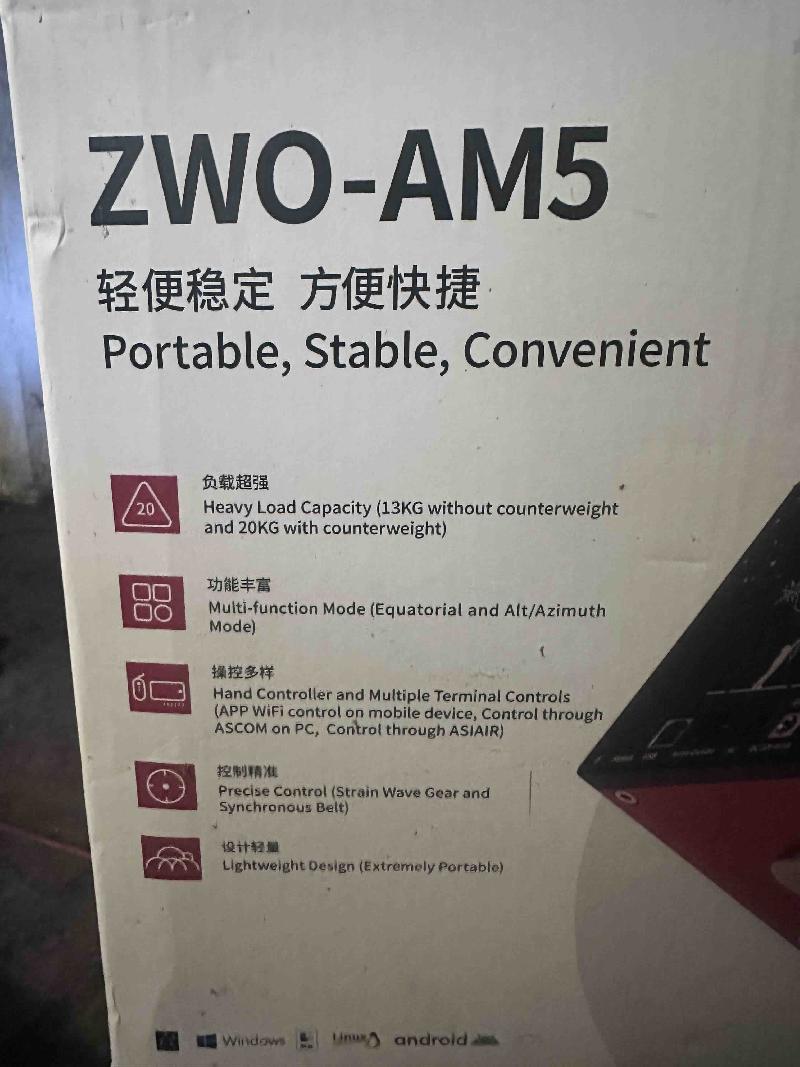 ZWO AM5 neuve non ouverte dans carton d'origine