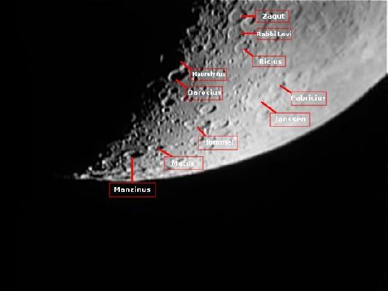 Pole Sud de la Lune avec quelques noms de crateres