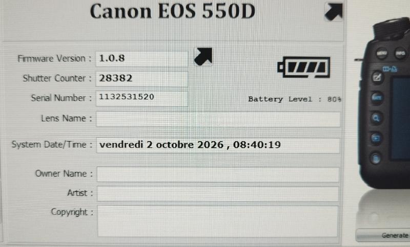 Canon 550D partiellement defiltré Canon 550D partiellement defiltré