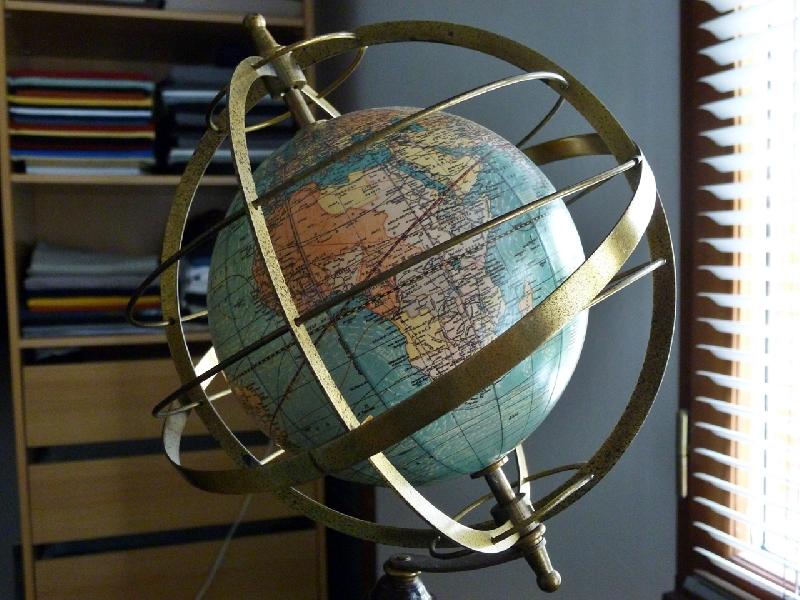 Belle sphère armillaire terrestre US Weber Castello 1921