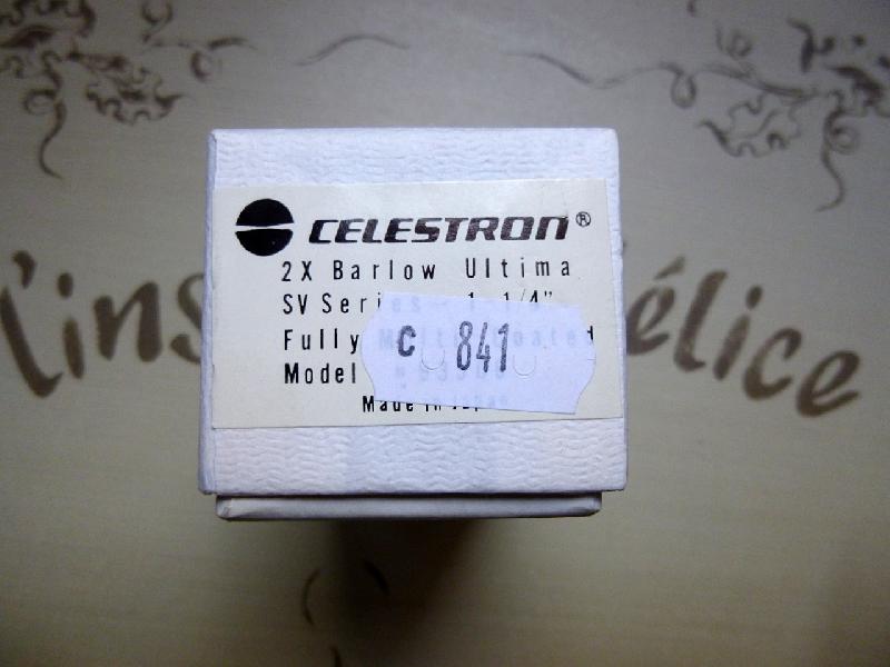 Lentille de Barlow Celestron Ultima x2 Série SV Japan / Complet / Etat Neuf