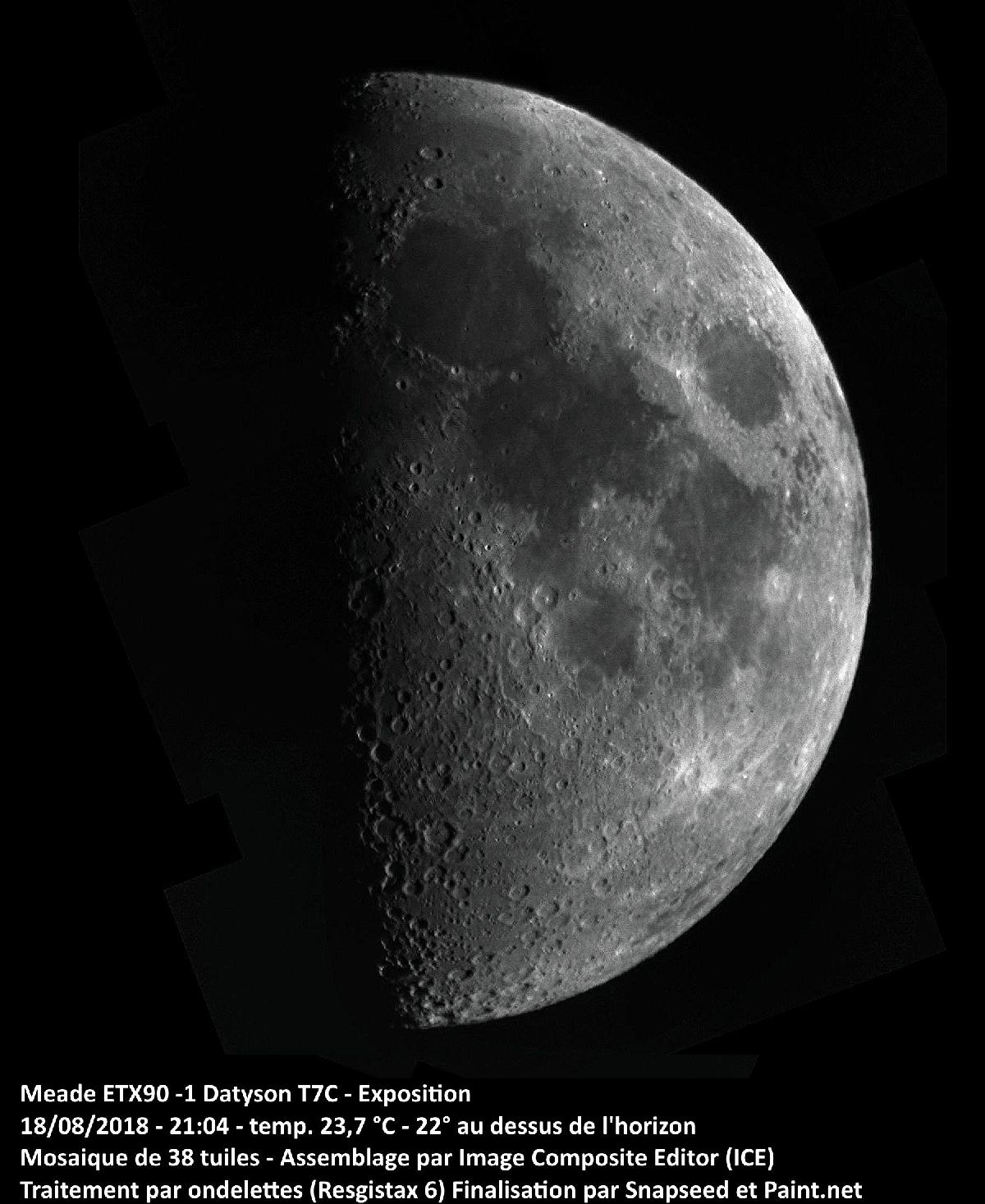 Lune 18 août 2018 - Mosaïque Lune 18 août 2018 - Mosaïque
