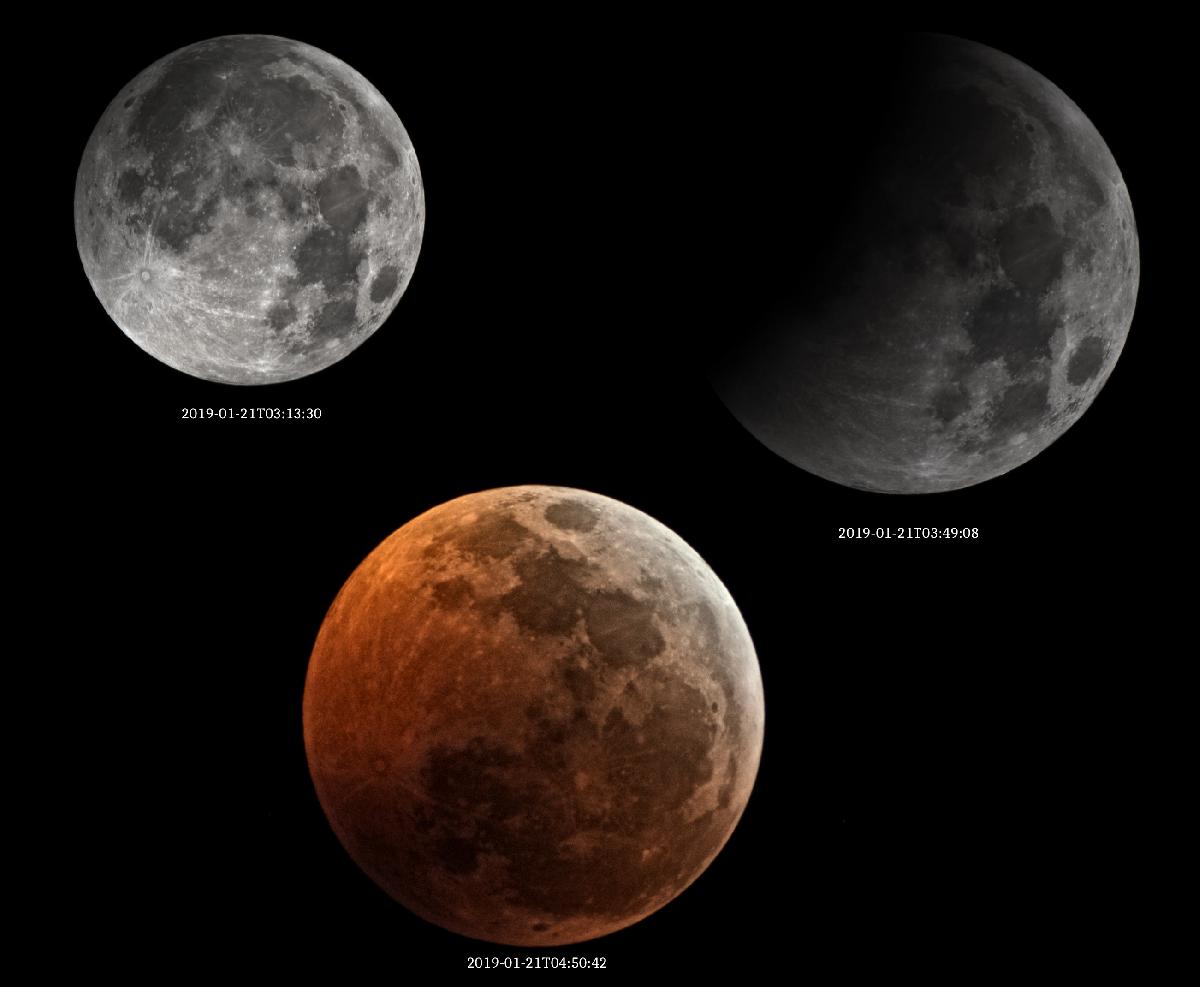 Montage de l'éclipse du 21 janvier 2019 Montage de l'éclipse du 21 janvier 2019