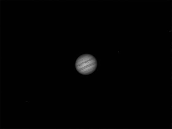 Jupiter et 2 de ses satellites du 6 février 2016