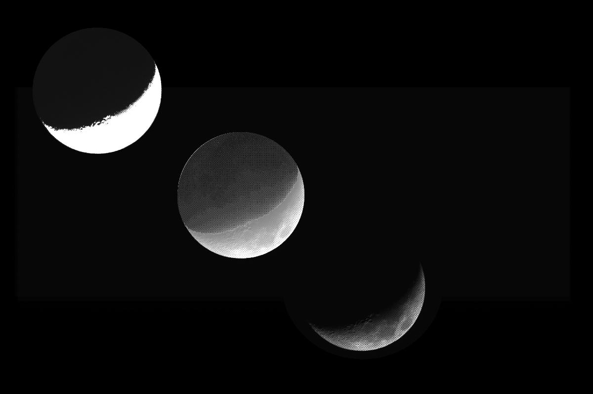 Croissant de Lune et Lune cendrée Croissant de Lune et Lune cendrée