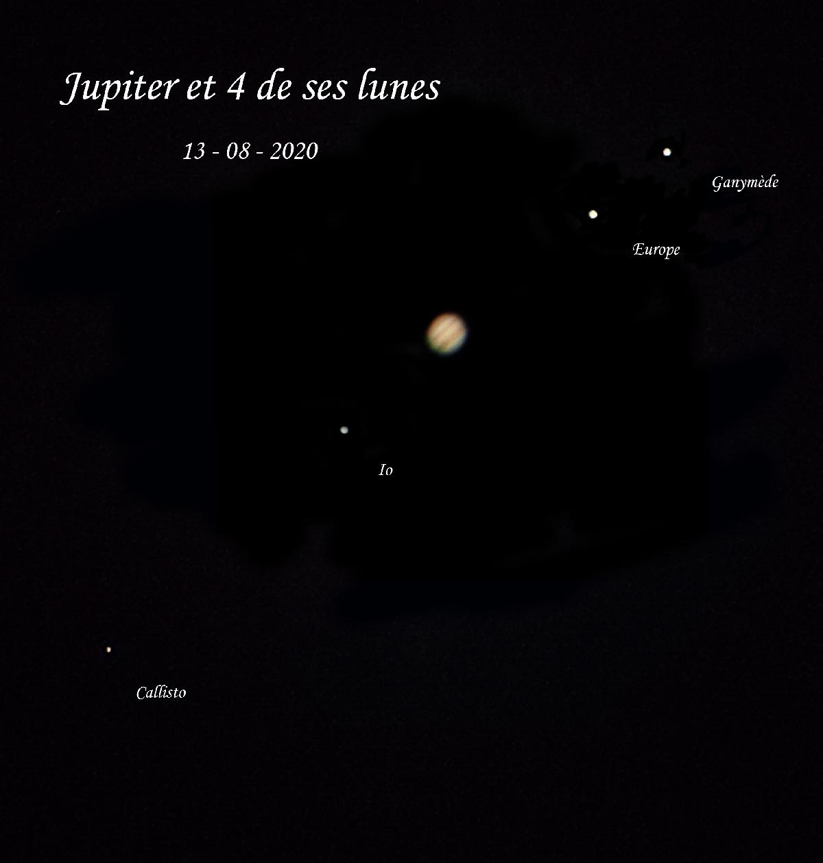 Jupiter et 4 lunes Jupiter et 4 lunes