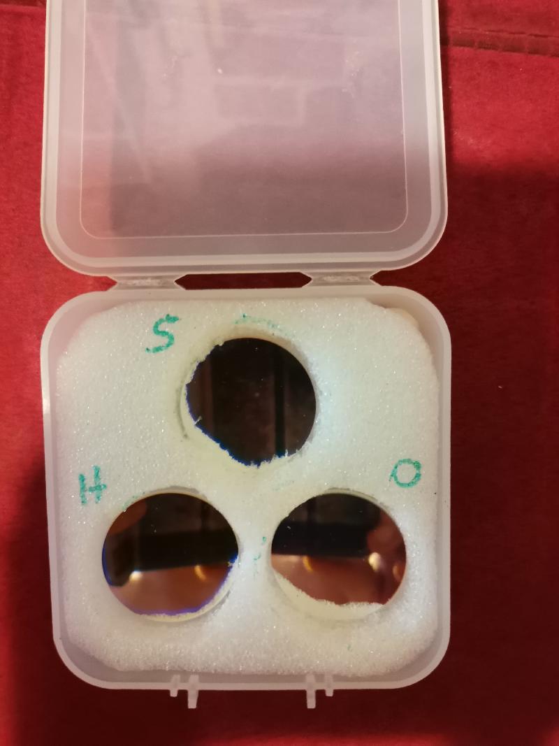 Lot de filtres SHO 7nm ZWO 36mm non-monté Lot de filtres SHO 7nm ZWO 36mm non-monté