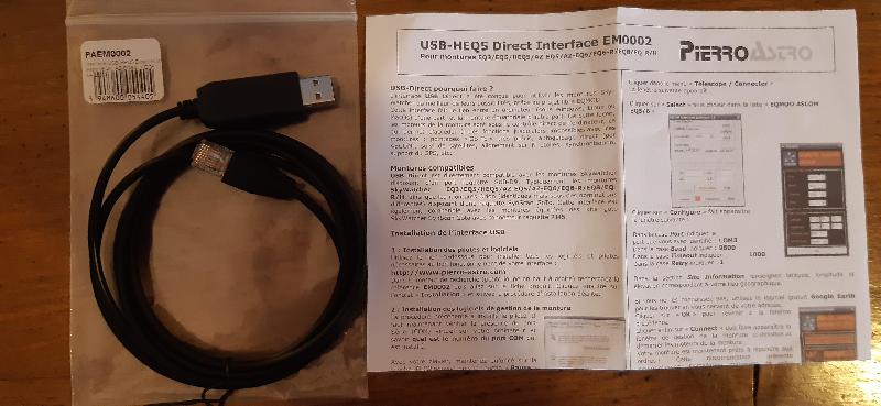 Interface USB-HEQ5 Direct Pierro Astro (EQ8, AZ-EQ6/5, HEQ5, NEQ5/3, EQ6-R et montures ORION))