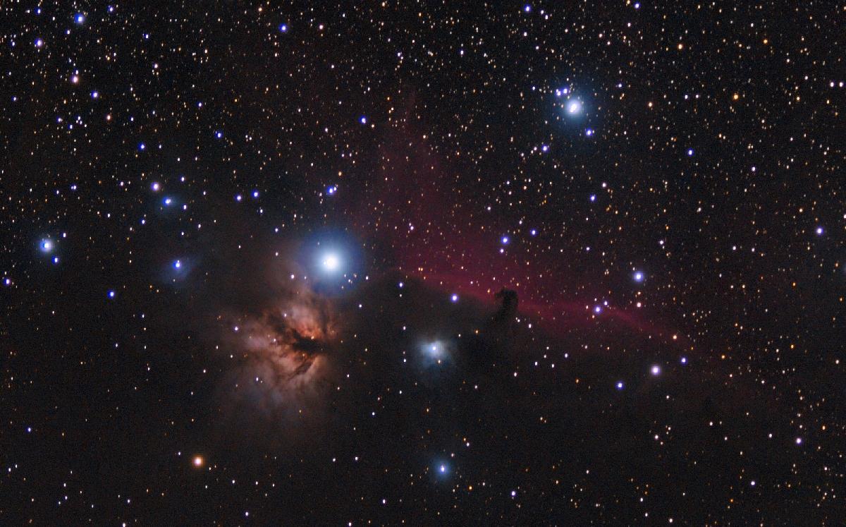 Nébuleuses de la flamme et de la tête de cheval