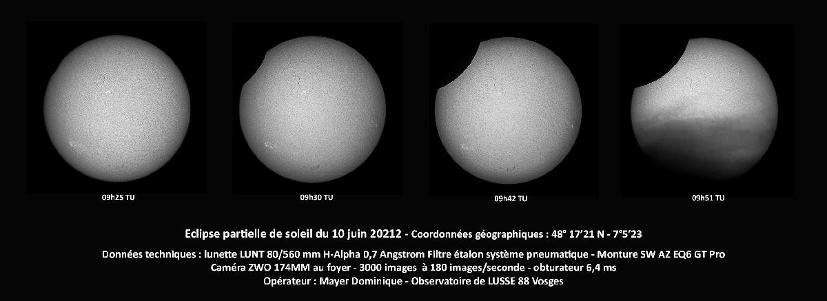 Soleil - Eclipse partielle du 10 juin 2021
