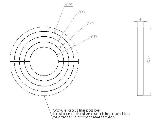 Plan de la mire gravée Plan de la mire gravée