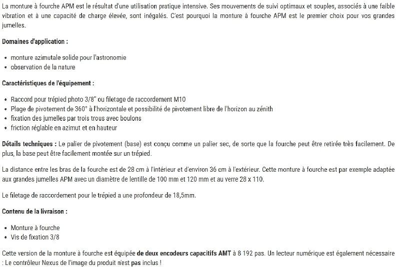 Monture APM
