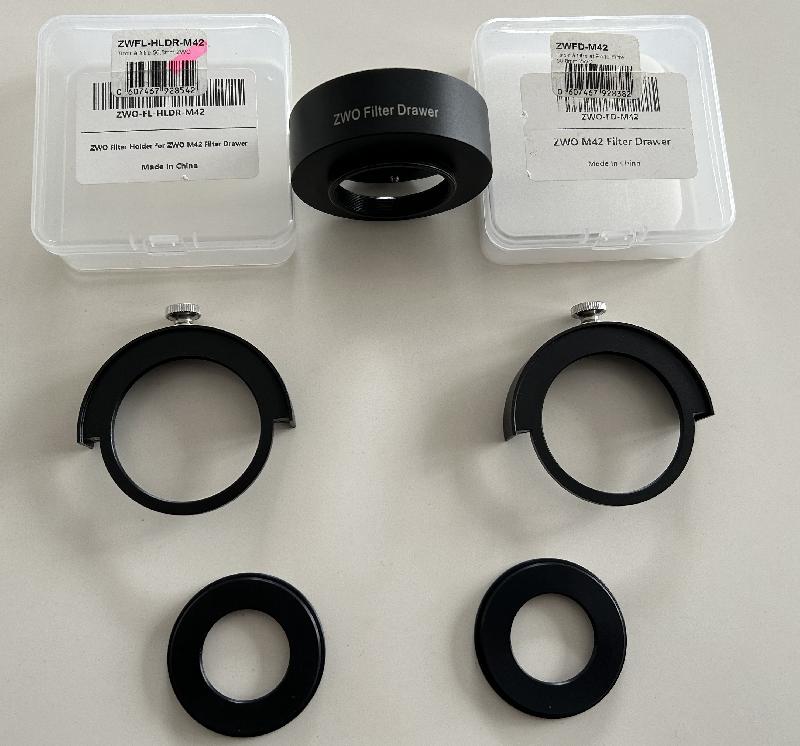Vends support filtre ZWO avec 2 tiroirs et adaptateurs 31.75 Vends support filtre ZWO avec 2 tiroirs et adaptateurs 31.75
