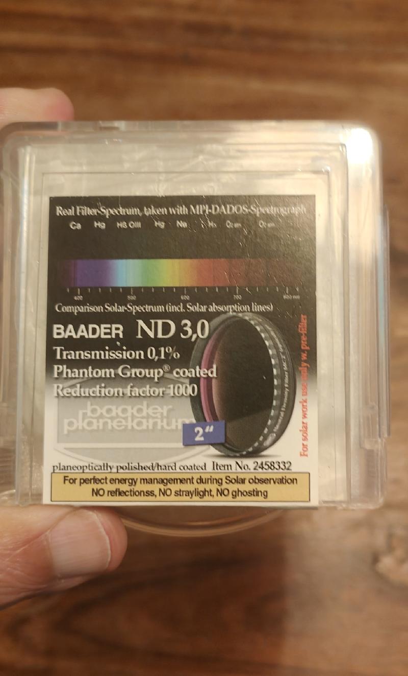 Filtre Baader nd3 2'' Filtre Baader nd3 2''