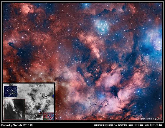IC1318 en bi color Ha-OIII