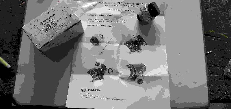 Bouton de démultiplication 1/8 de PO Hexafoc Bresser