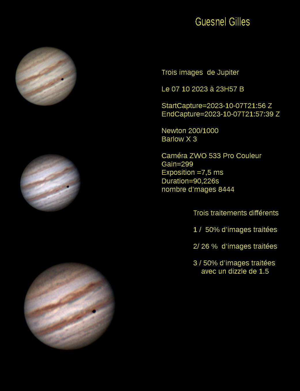 jupiter en 3 traitements différents jupiter en 3 traitements différents