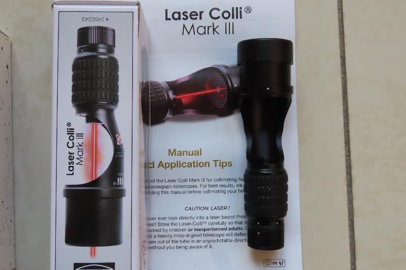laser collimation, oculaires, pinces Vixen, bande chauffante