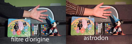 Filtre vs Astrodon lumière halogène Filtre vs Astrodon lumière halogène