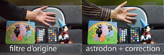 Filtré vs Astrodon lumière naturelle + color passport Filtré vs Astrodon lumière naturelle + color passport