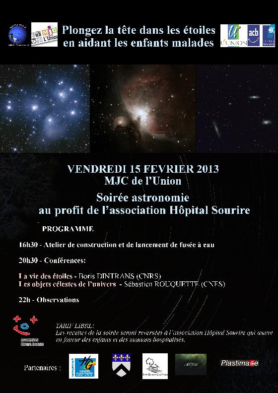 Soirée astronomie au profit d'hôpital sourire - Vendredi 15 février - Neptunion31