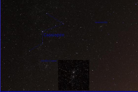 Pour le plus confondre à l'oeil nu le double cluster avec Andromède Pour le plus confondre à l'oeil nu le double cluster avec Andromède