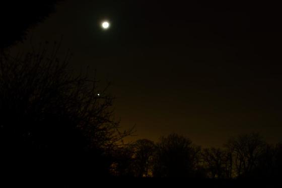 Lune et Vénus dans le couchant