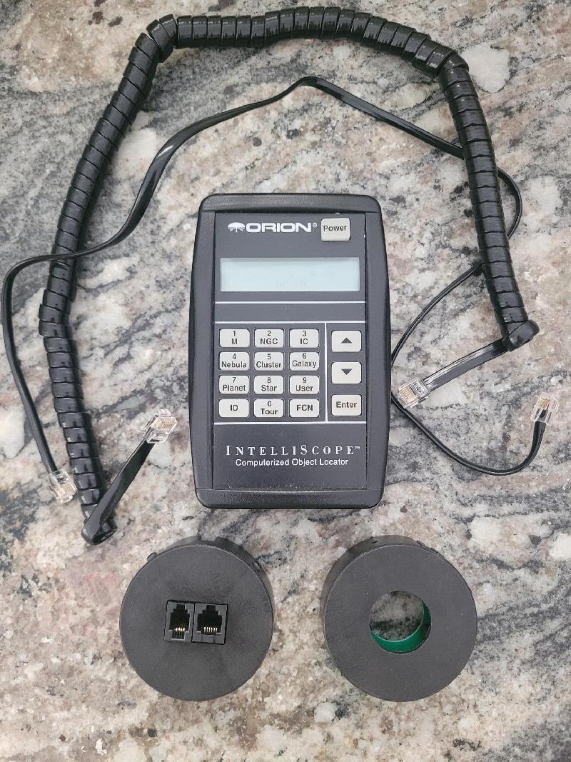 Kit Orion Skyview Pro IntelliScope avec raquette (testée OK) avec encodeurs et câbles (manque bagues aimantées et contrepoids)