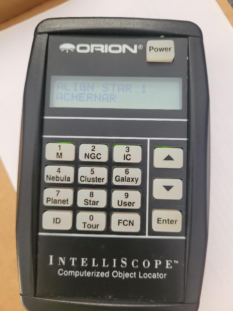 Kit Orion Skyview Pro IntelliScope avec raquette (testée OK) avec encodeurs et câbles (manque bagues aimantées et contrepoids)
