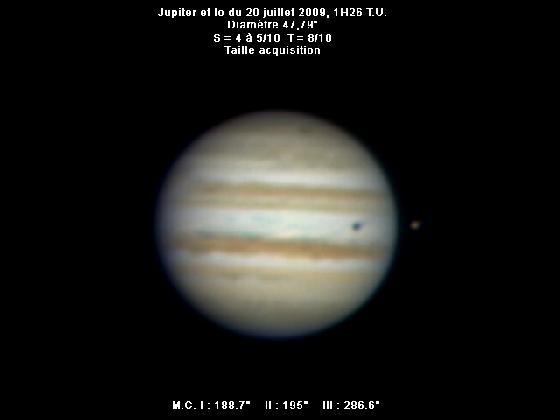 Jupiter & Io du 20/07/09 Jupiter & Io du 20/07/09