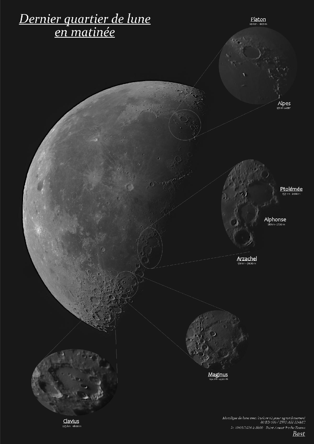 Dernier quartier de lune en matinée Dernier quartier de lune en matinée